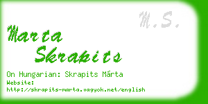 marta skrapits business card